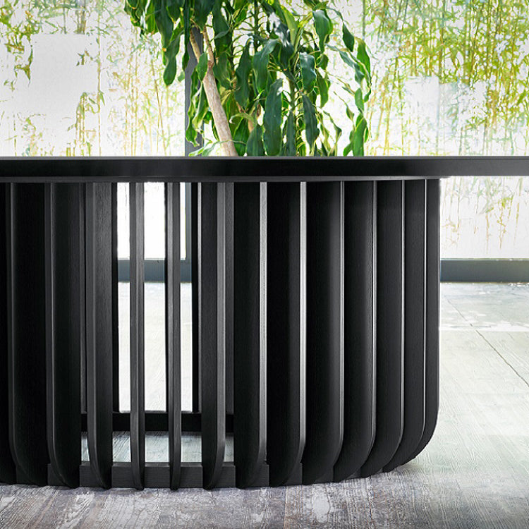 Mesa de comedor de madera sólida Mesa de pedestal de simplicidad para el comedor