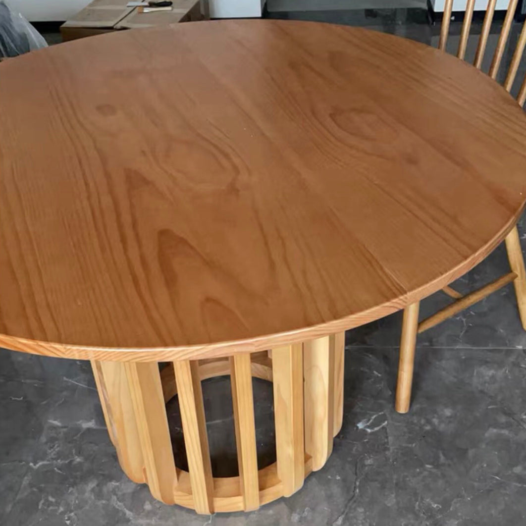 Mesa de comedor de madera sólida Mesa de pedestal de simplicidad para el comedor