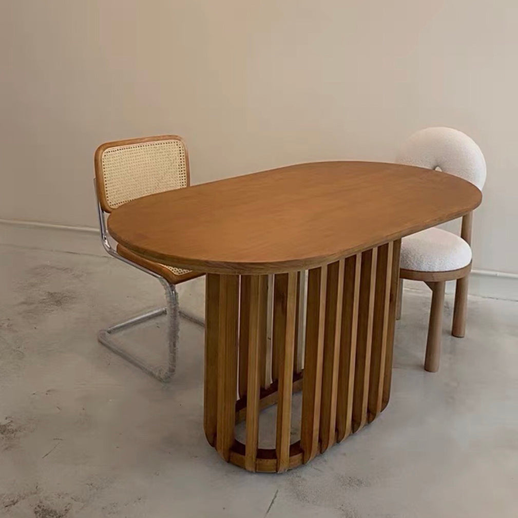 Mesa de comedor de madera sólida Mesa de pedestal de simplicidad para el comedor