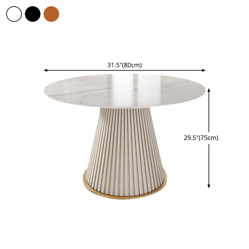 Mesa de comedor redonda de piedra sinterizada, mesa de comedor tradicional de lujo para el hogar