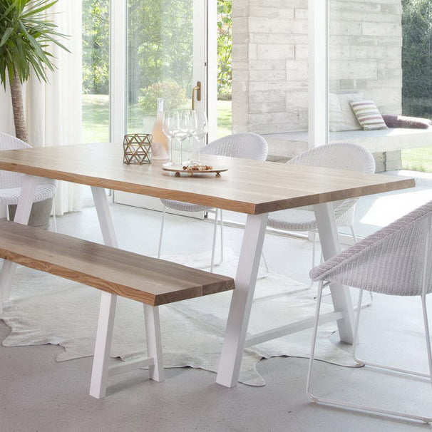 Rectangle Luxury Dining Table Double Pedestal Fixed Table with Solid Wood