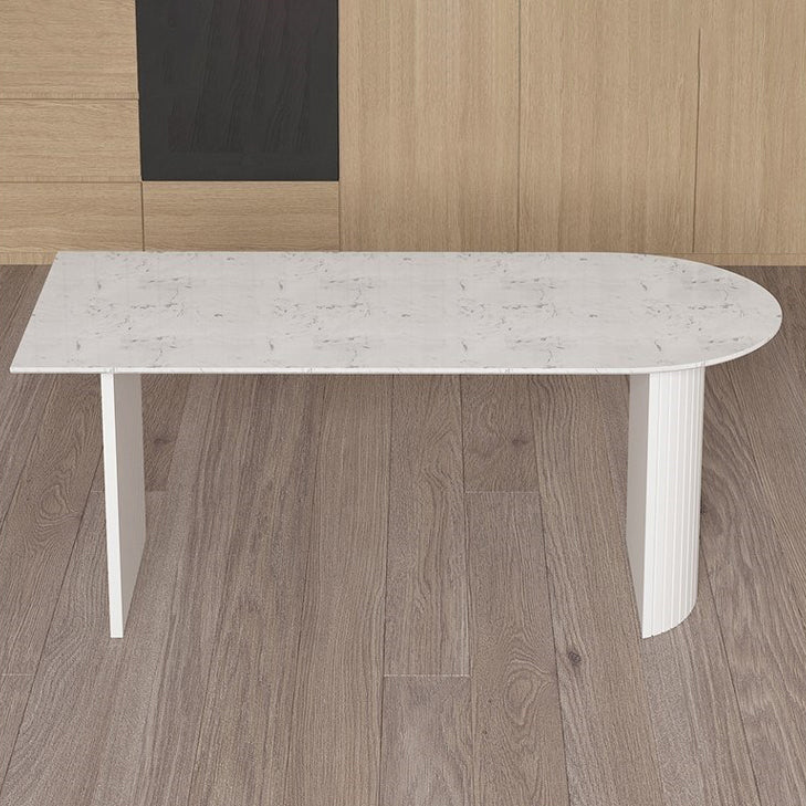 Sintered Stone Esstisch Einfachheit Doppelte Sockstisch für Esszimmer