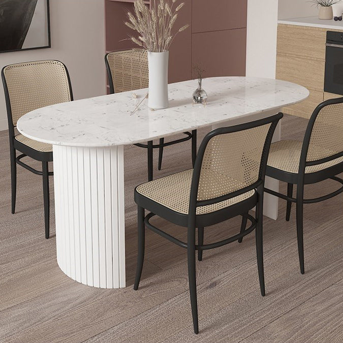 Sintered Stone Esstisch Einfachheit Doppelte Sockstisch für Esszimmer
