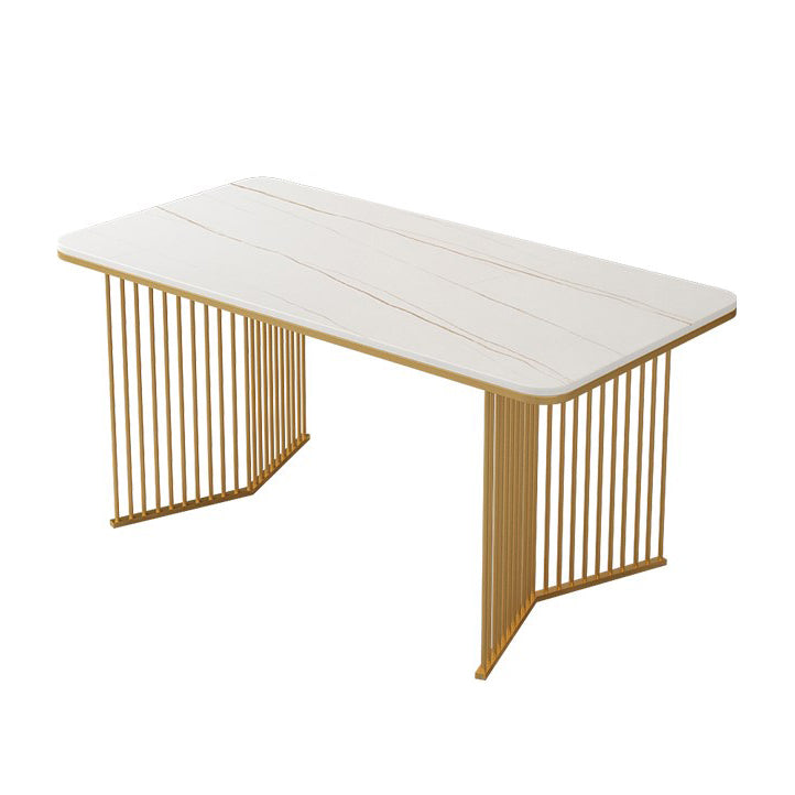 Sintered Stone Dining Table Traditional Luxury Gold Frame Table
