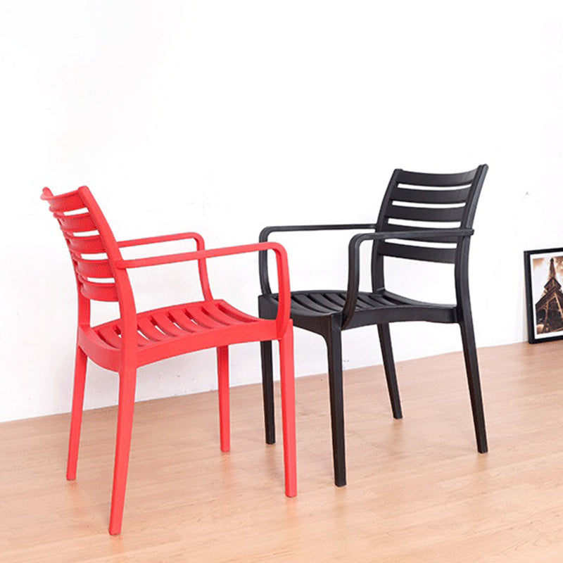 Sillas de comedor contemporáneas Silla lateral con brazo de comedor con patas de plástico
