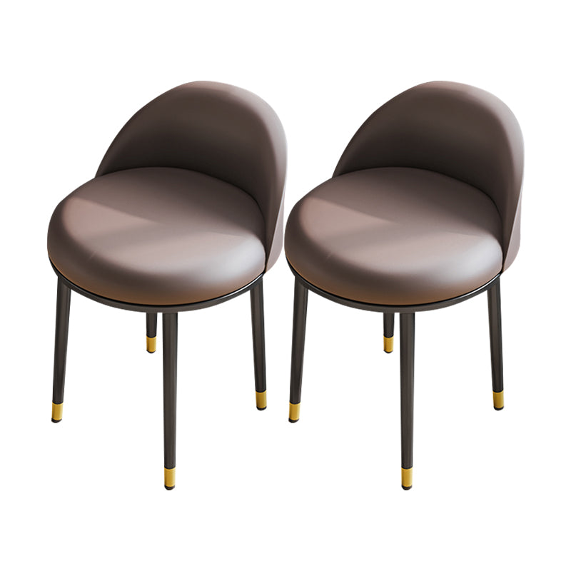 Sillas de comedor tapizadas con respaldo sólido sin brazos de diseño nórdico