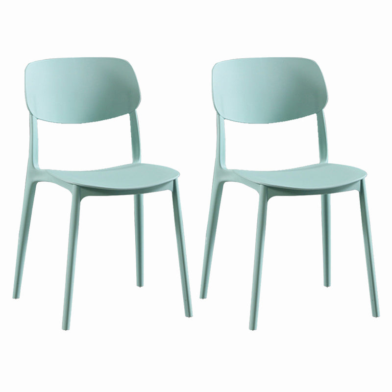 Sillas modernas de comedor y acento Silla sin brazos con respaldo abierto de plástico para interiores y exteriores