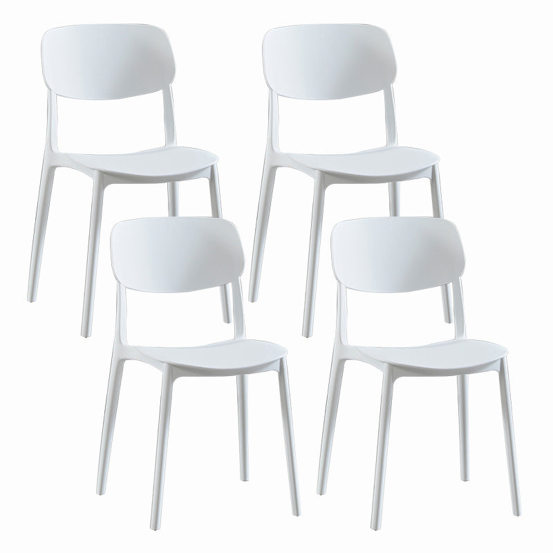 Sillas modernas de comedor y acento Silla sin brazos con respaldo abierto de plástico para interiores y exteriores