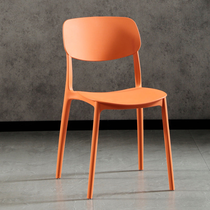 Sillas modernas de comedor y acento Silla sin brazos con respaldo abierto de plástico para interiores y exteriores