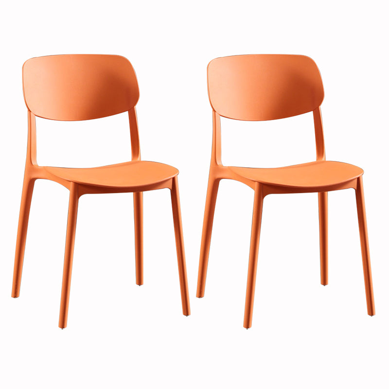 Sillas modernas de comedor y acento Silla sin brazos con respaldo abierto de plástico para interiores y exteriores