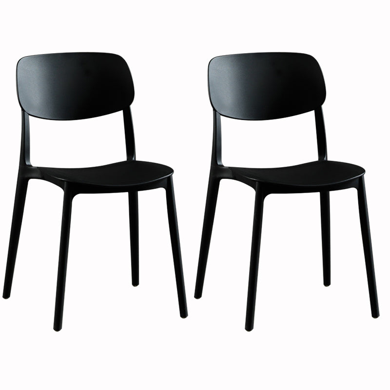 Sillas modernas de comedor y acento Silla sin brazos con respaldo abierto de plástico para interiores y exteriores