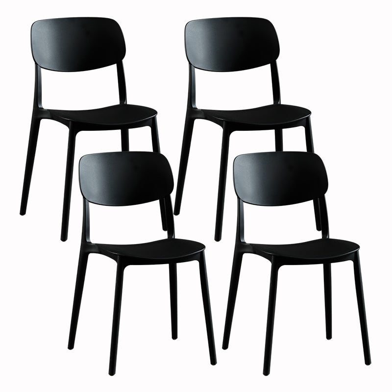 Sillas modernas de comedor y acento Silla sin brazos con respaldo abierto de plástico para interiores y exteriores