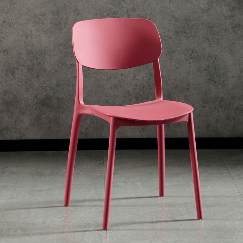 Sillas modernas de comedor y acento Silla sin brazos con respaldo abierto de plástico para interiores y exteriores