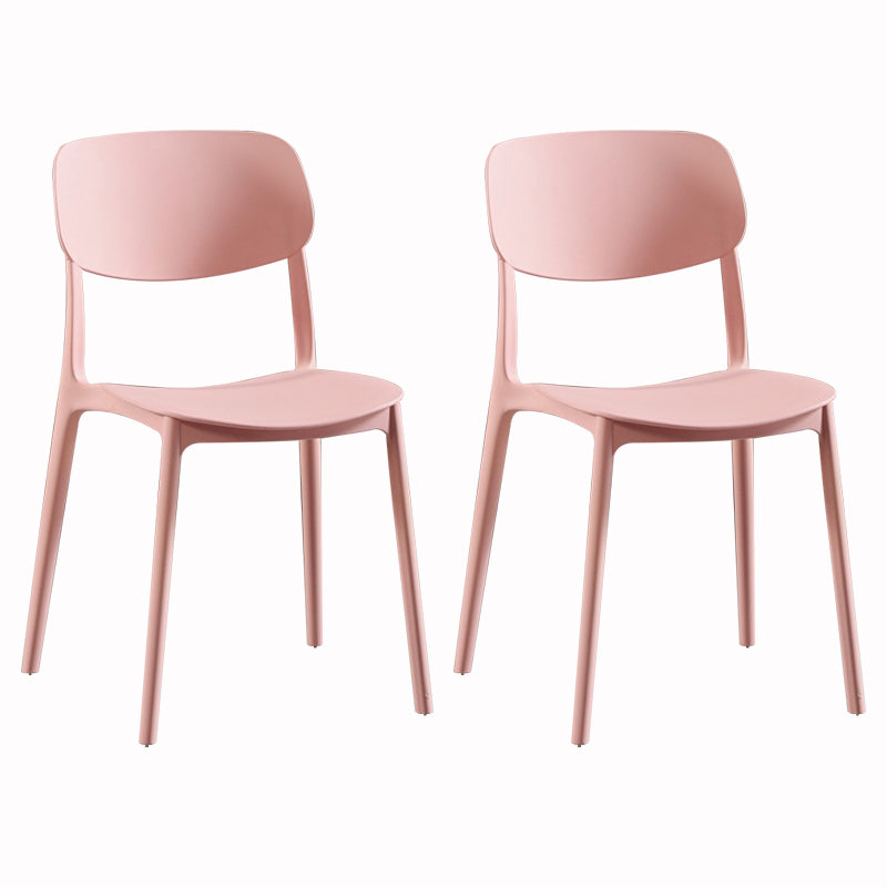Sillas modernas de comedor y acento Silla sin brazos con respaldo abierto de plástico para interiores y exteriores