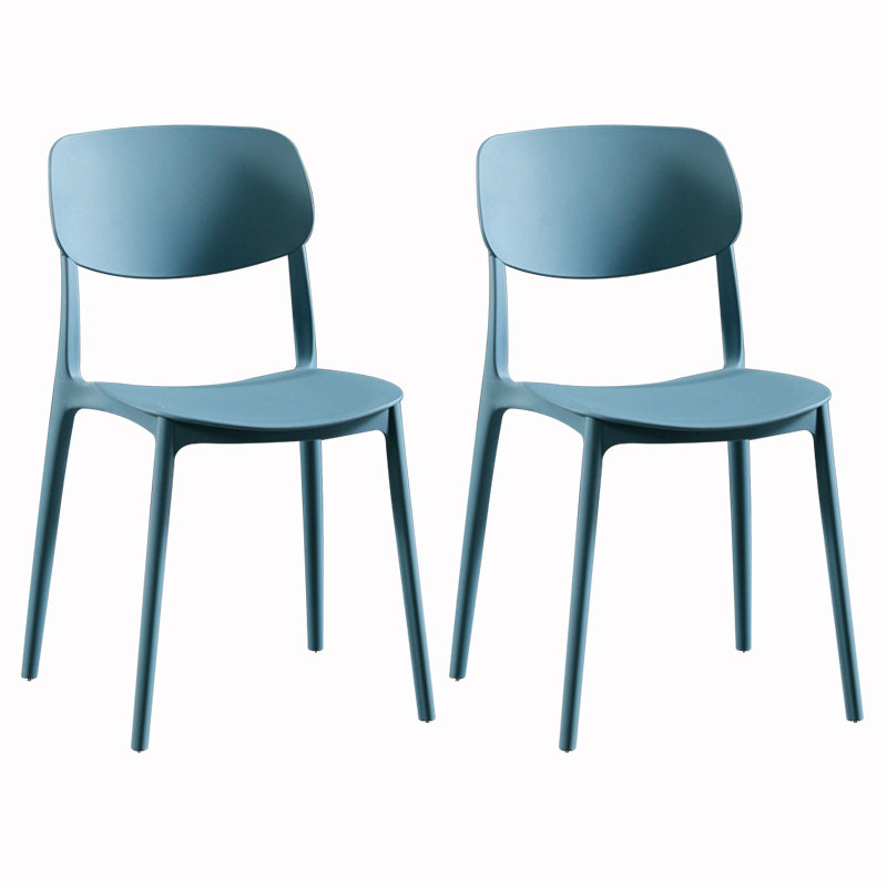 Sillas modernas de comedor y acento Silla sin brazos con respaldo abierto de plástico para interiores y exteriores