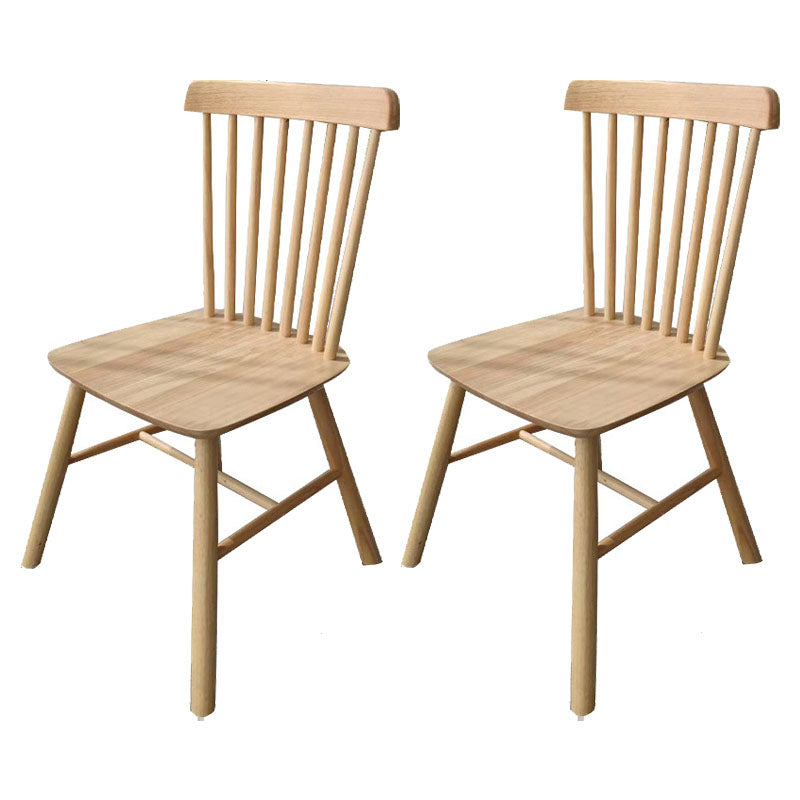 Silla auxiliar de madera contemporánea con acabado mate, respaldo de listones, silla de comedor