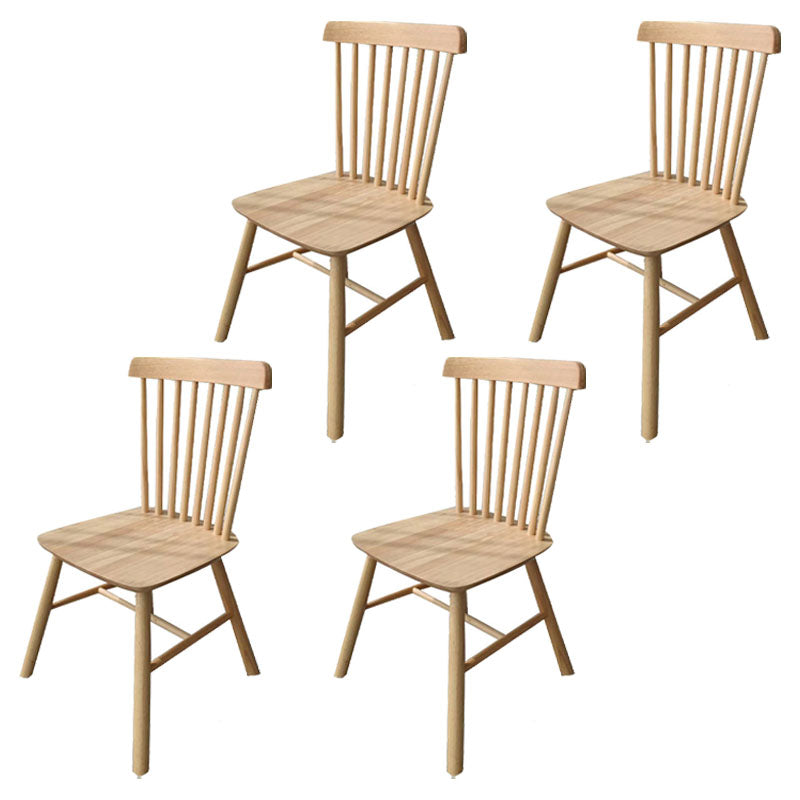 Silla auxiliar de madera contemporánea con acabado mate, respaldo de listones, silla de comedor