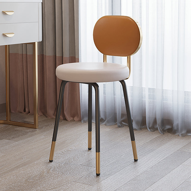 Silla lateral de piel sintética con respaldo abierto de diseño nórdico, sillas sin brazos