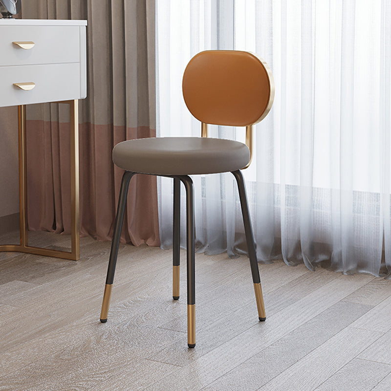 Silla lateral de piel sintética con respaldo abierto de diseño nórdico, sillas sin brazos