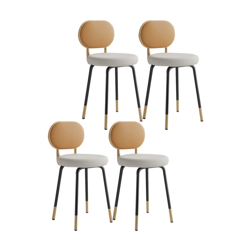 Silla lateral de piel sintética con respaldo abierto de diseño nórdico, sillas sin brazos