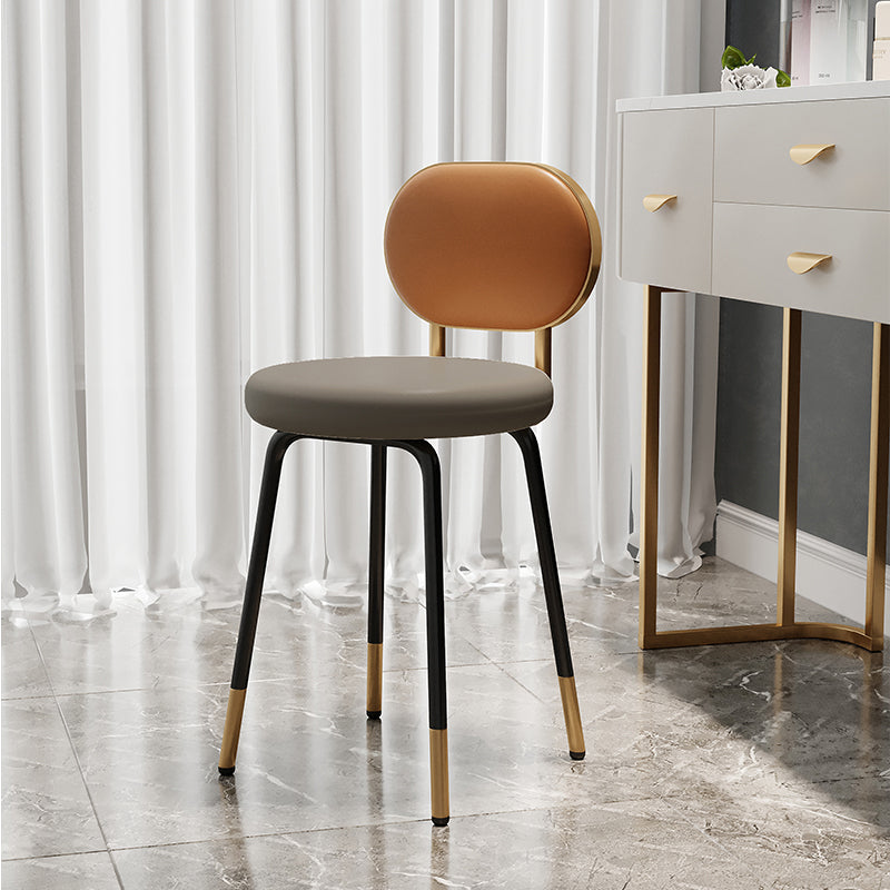 Silla lateral de piel sintética con respaldo abierto de diseño nórdico, sillas sin brazos