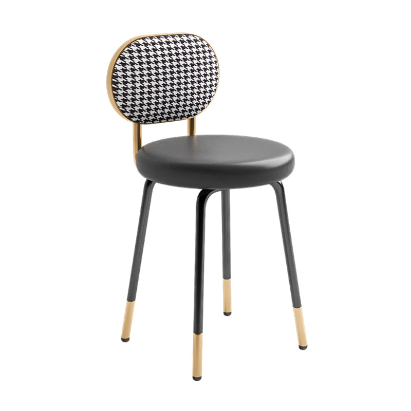 Scandinavisch ontwerp Armloze stoelen met open achterkant en kunstleer bijzetstoel