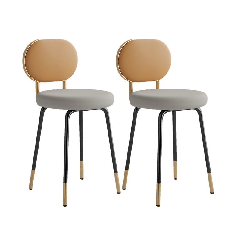 Silla lateral de piel sintética con respaldo abierto de diseño nórdico, sillas sin brazos