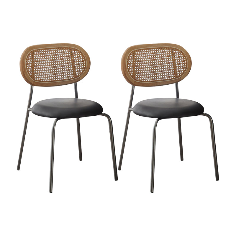 La imitación de cuero del diseño industrial que cena las sillas abre la silla lateral trasera