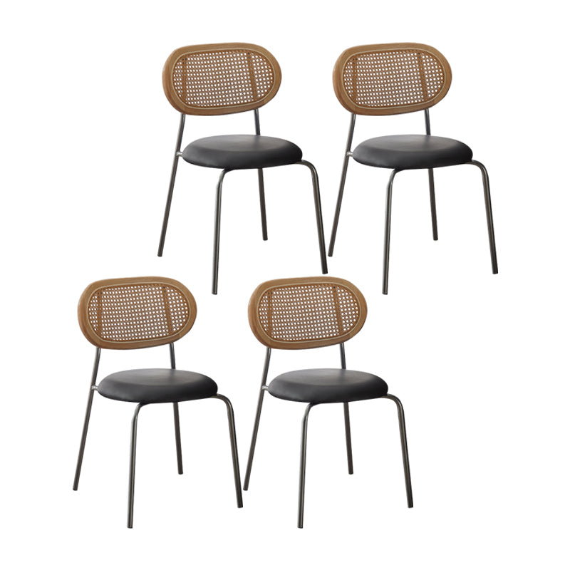 La imitación de cuero del diseño industrial que cena las sillas abre la silla lateral trasera