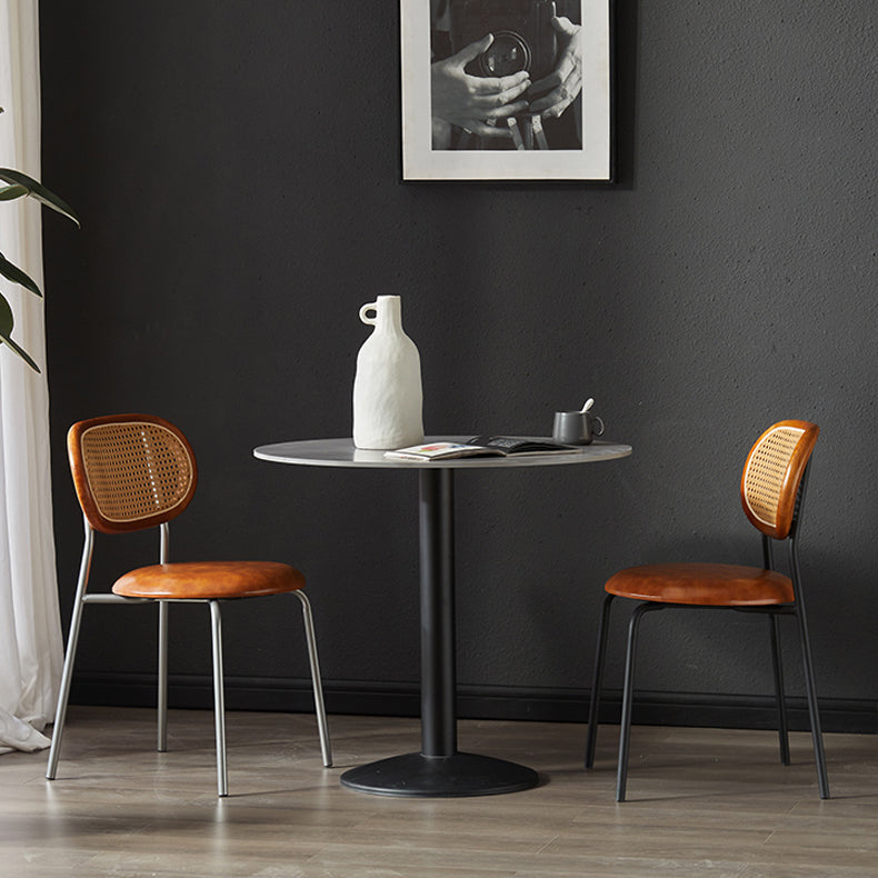 La imitación de cuero del diseño industrial que cena las sillas abre la silla lateral trasera