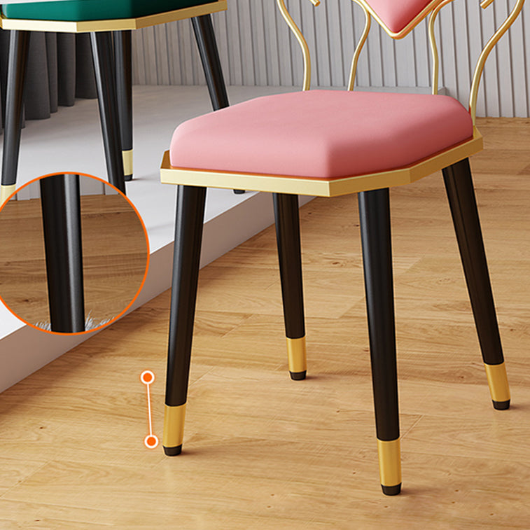 Sillas laterales de comedor de tela de diseño nórdico, silla lateral con respaldo abierto para el hogar