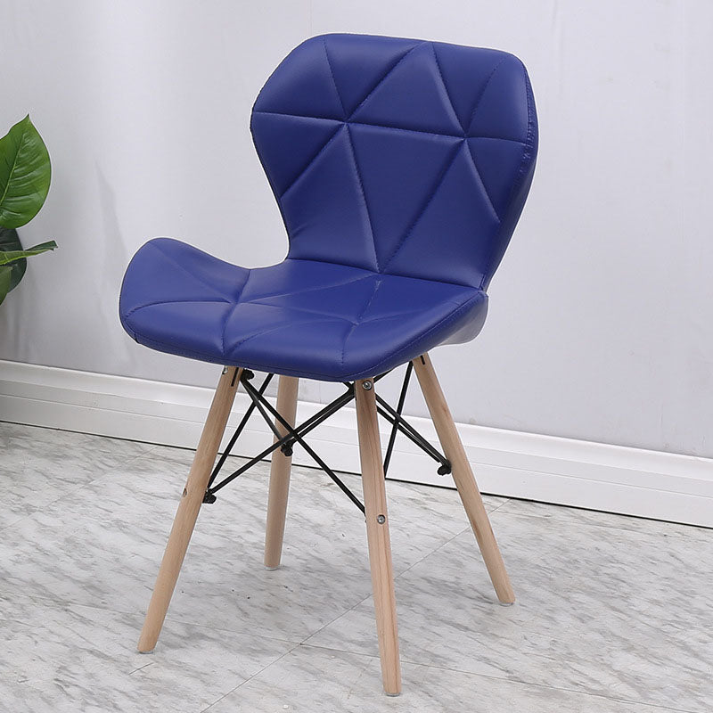 Contemporary Beech Wingback Side Chair Matte Finish Upholstered Dining Chair