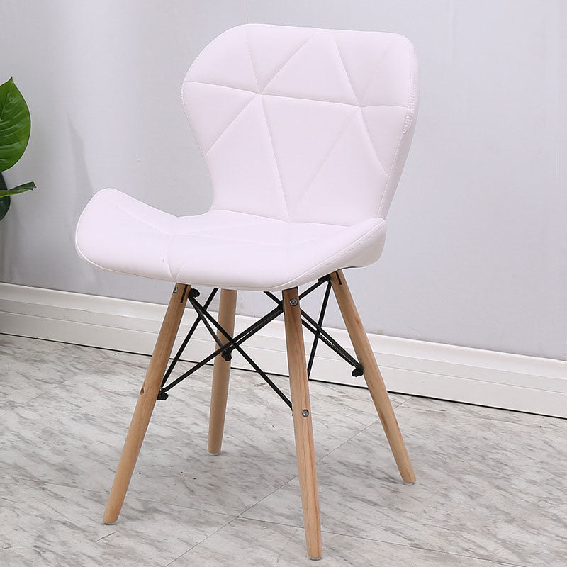 Contemporary Beech Wingback Side Chair Matte Finish Upholstered Dining Chair