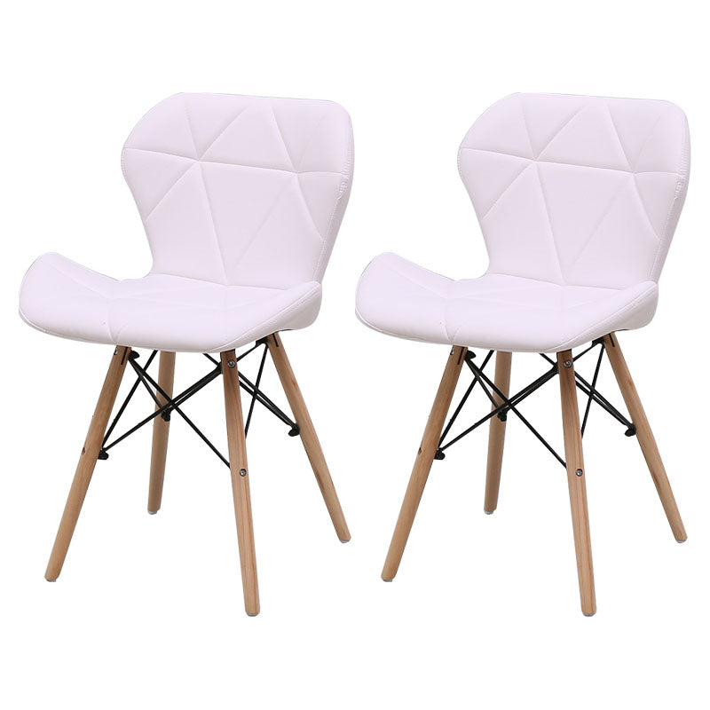 Contemporary Beech Wingback Side Chair Matte Finish Upholstered Dining Chair
