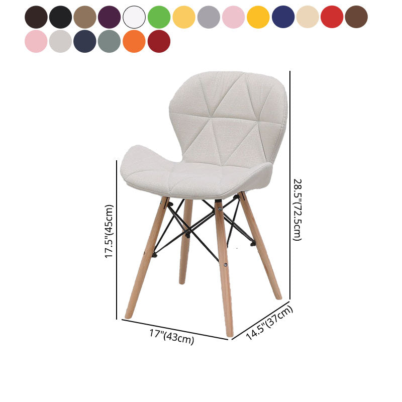 Contemporary Beech Wingback Side Chair Matte Finish Upholstered Dining Chair