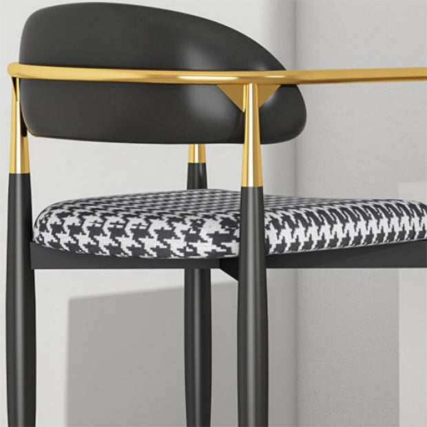 Silla de comedor casera tapizada contemporánea con respaldo abierto y acabado mate