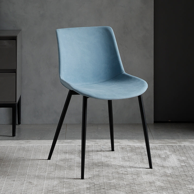 Sillas de comedor estilo moderno Silla auxiliar sin brazos con patas de metal