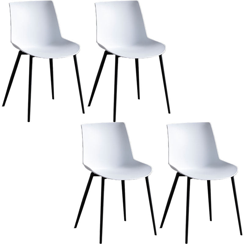 Sillas de comedor estilo moderno Silla auxiliar sin brazos con patas de metal