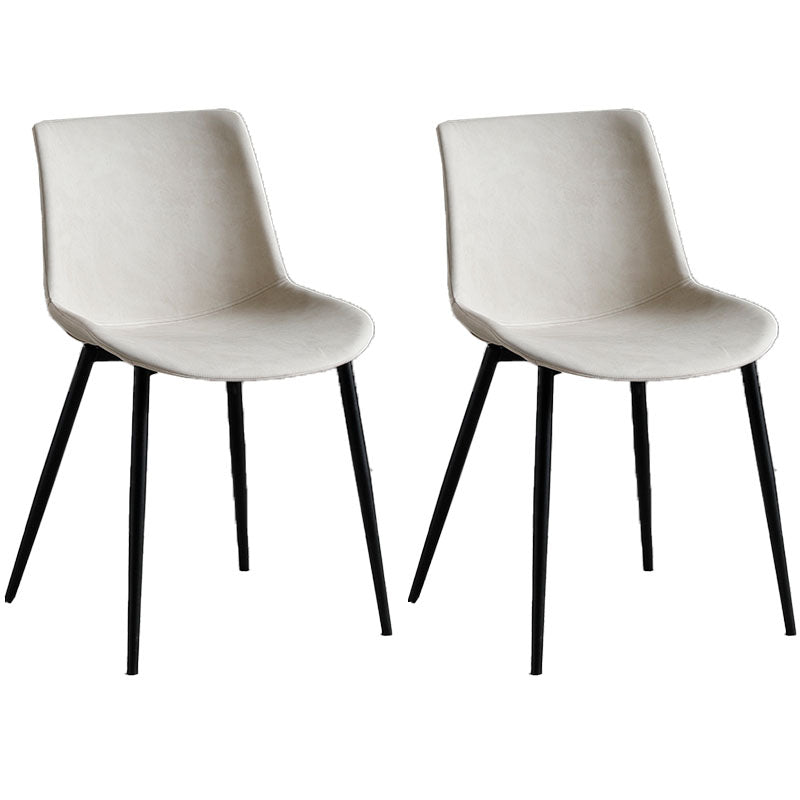 Sillas de comedor estilo moderno Silla auxiliar sin brazos con patas de metal