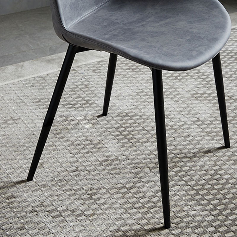 Sillas de comedor estilo moderno Silla auxiliar sin brazos con patas de metal