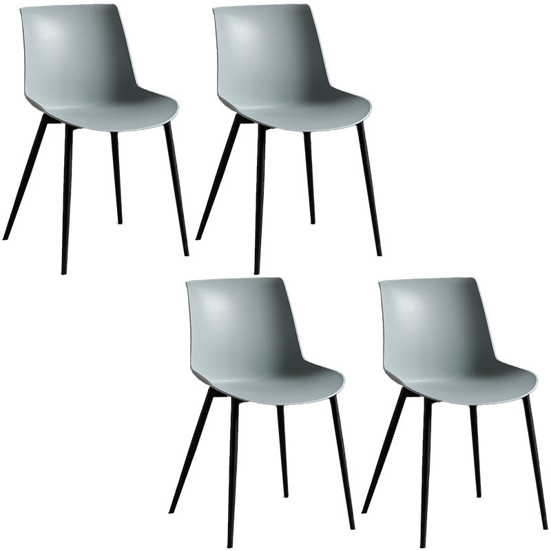 Sillas de comedor estilo moderno Silla auxiliar sin brazos con patas de metal