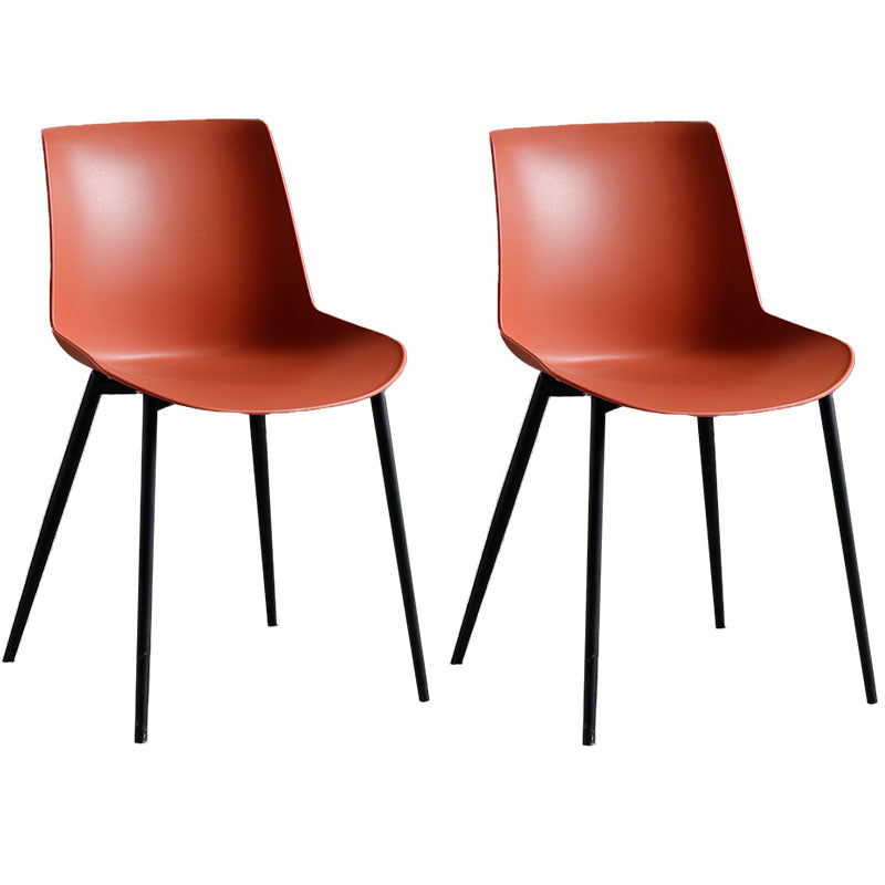 Sillas de comedor estilo moderno Silla auxiliar sin brazos con patas de metal