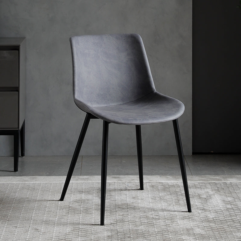 Sillas de comedor estilo moderno Silla auxiliar sin brazos con patas de metal