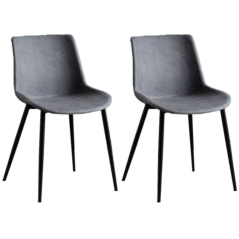 Sillas de comedor estilo moderno Silla auxiliar sin brazos con patas de metal
