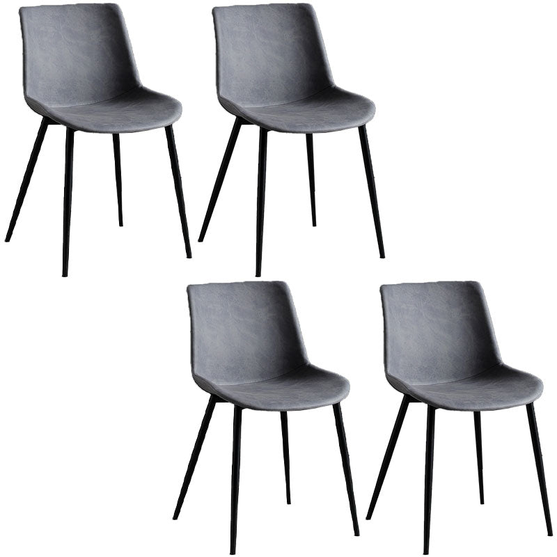 Sillas de comedor estilo moderno Silla auxiliar sin brazos con patas de metal