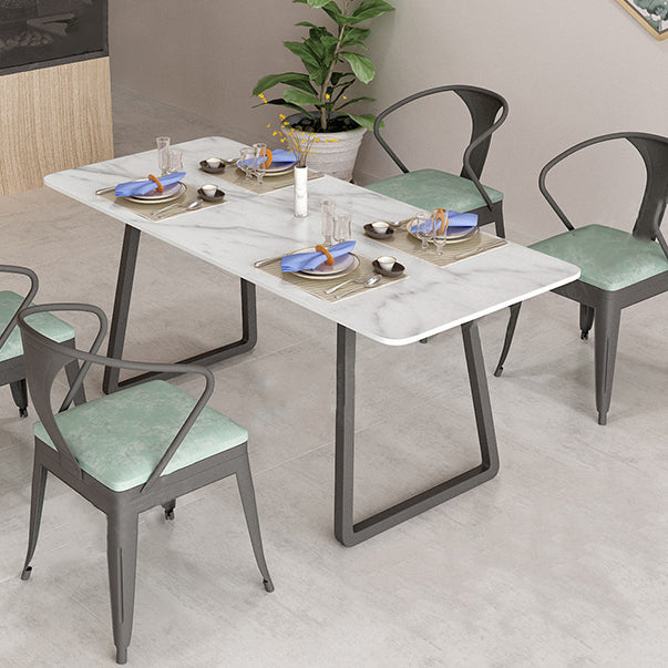 Marble Sled Base Dining Collection Industrial Style Dining Table for Home