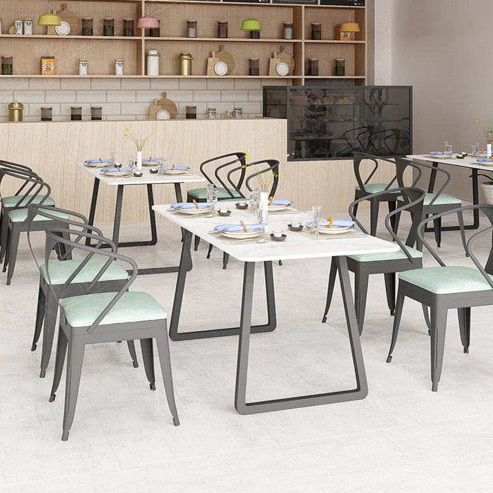 Marble Sled Base Dining Collection Industrial Style Dining Table for Home