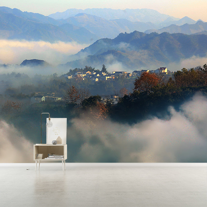 Modern Style Wall Mural Wallpaper Village Sitting Room Wall Mural