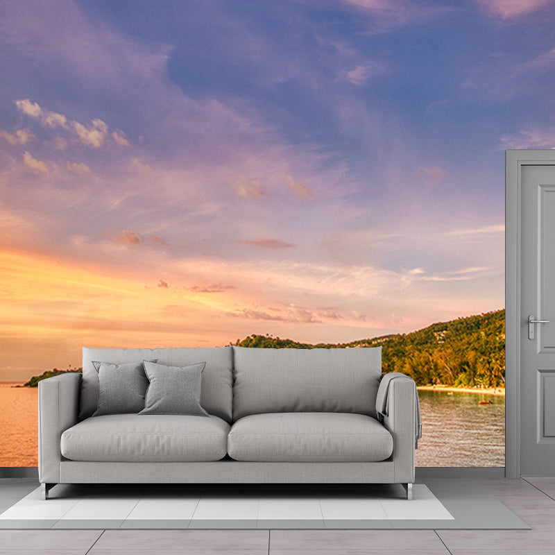 Photography Stain Resistant Mural Wallpaper Tropical Scenery Sleeping Room Wall Mural