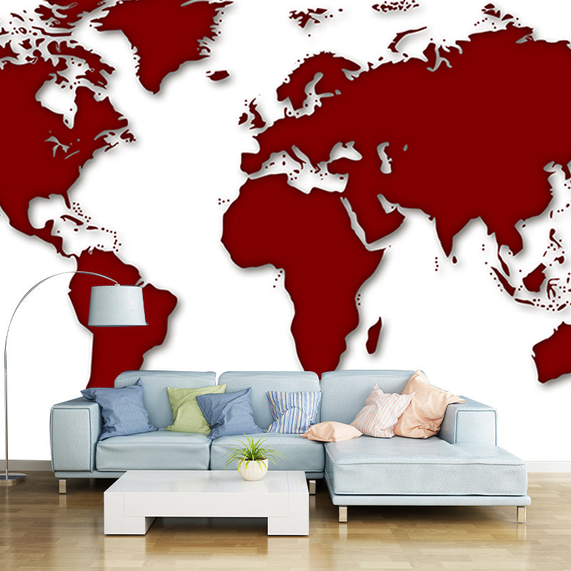 Environmental Wall Mural Wallpaper World Map Sitting Room Wall Mural